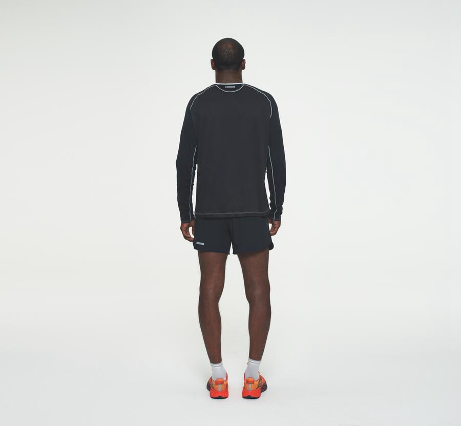 Hoka One One Performance Lång Sleeve Top Herr - Blå/Svarta - KPSWO-1846